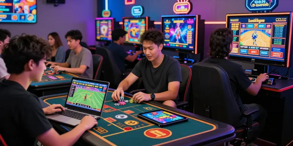 Players engaging in various gaming activities on GEM88, showcasing a vibrant online gaming experience.